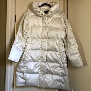 Lands’ End Goosedown Coat WHITE size M 10-12